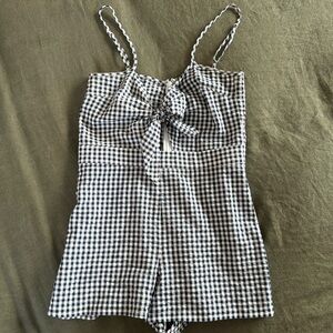 BLUE LIFE NAVY GINGHAM TIED UP ROMPER small